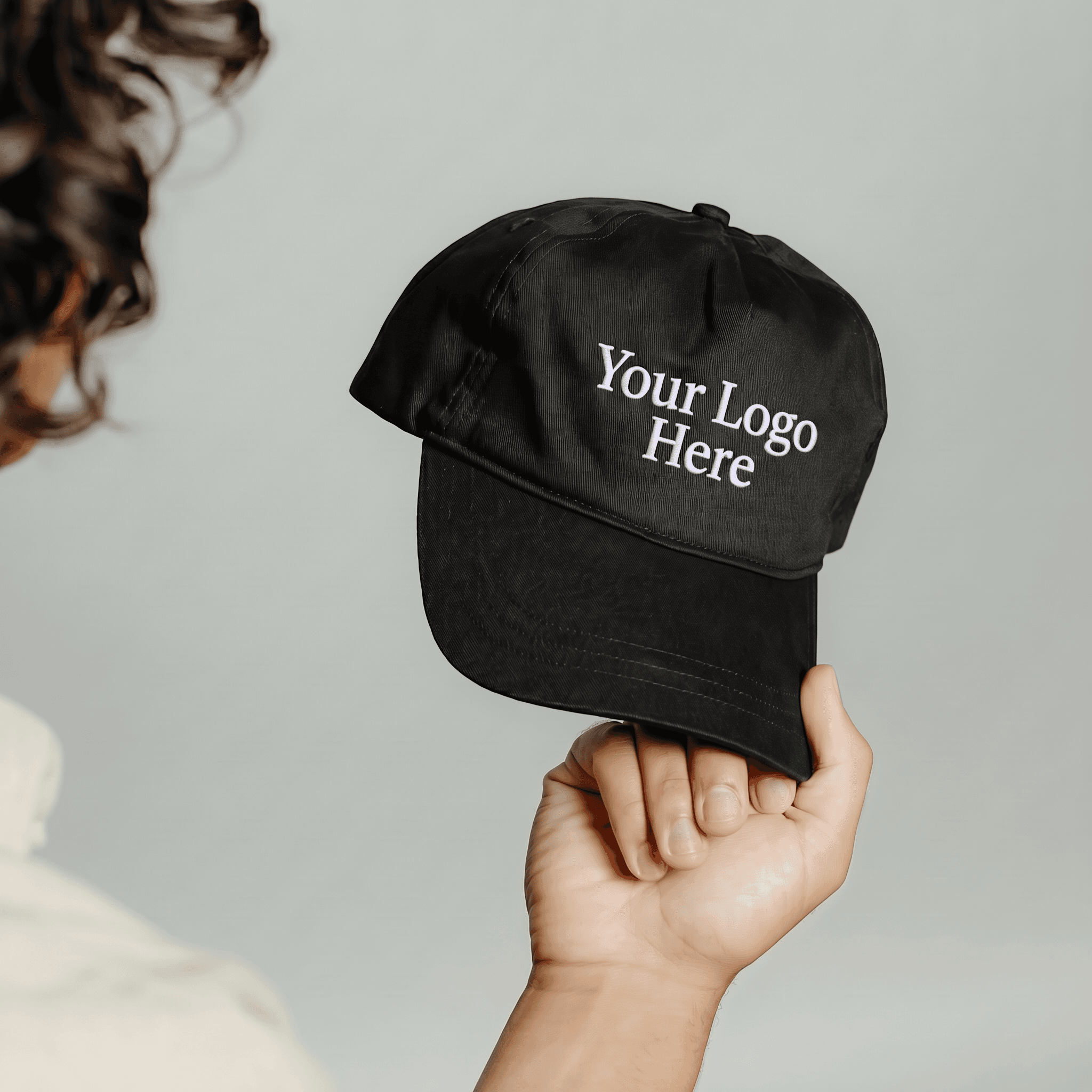 Black embroidered hat with Your Custom Logo